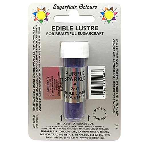 Sugarflair Edible Purple Sparkle Lustre Dust Powder Food Colour for Cake Icing von Sugarflair Colours