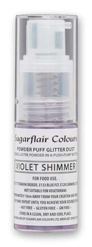 Sugarflair Essbar Pulver Puff Funkeln Spruhen 10g - VIOLETTENSCHIMMER von Sugarflair Colours