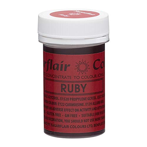 Sugarflair Essbare Fondant Paste Farbe 25g -Ruby von Sugarflair Colours