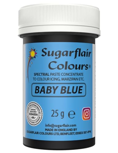 Sugarflair Lebensmittelfarbe Pasta Baby Blau, Pasta Lebensmittel Farbe für Fondant und Marzipan, Spectral Concentrated Paste Colours - 25g von Sugarflair Colours
