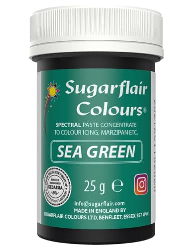 Sugarflair Lebensmittelfarbe Pasta MeerGreen, Pasta Lebensmittel Farbe für Fondant und Marzipan, Spectral Concentrated Paste Colours - 25g von Sugarflair Colours