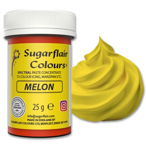 Sugarflair Lebensmittelfarbe Pasta Melon, Pasta Lebensmittel Farbe für Fondant und Marzipan, Spectral Concentrated Paste Colours - 25g von Sugarflair Colours