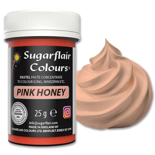 Sugarflair Lebensmittelfarbe Pasta Pastel Pinkes Honig, Pasta Lebensmittel Farbe für Fondant und Marzipan, Spectral Concentrated Paste Colours - 25g von Sugarflair Colours