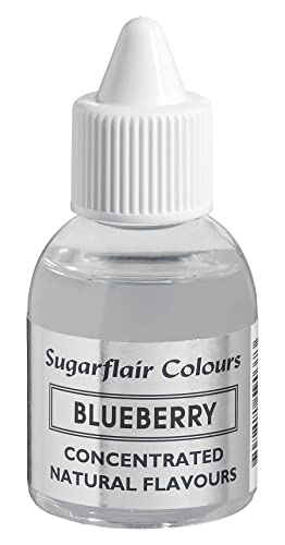 Sugarflair Natürliches Lebensmittelaroma Blueberry, Intensives Aromatropfen für Kuchen, Cupcakes, Frostings, Getränken, Eis - 100% Natural Flavour - 30 ml von Sugarflair Colours