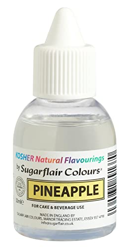 Sugarflair Natürliches Lebensmittelaroma Koscher Ananas, Intensives Aromatropfen für Kuchen, Cupcakes, Frostings, Getränken, Eis - 100% Natural Flavour - 30 ml von Sugarflair Colours