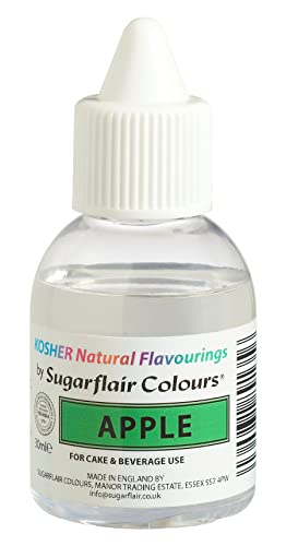 Sugarflair Natürliches Lebensmittelaroma Koscher Apple, Intensives Aromatropfen für Kuchen, Cupcakes, Frostings, Getränken, Eis - 100% Natural Flavour - 30 ml von Sugarflair Colours