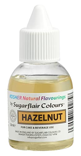 Sugarflair Natürliches Lebensmittelaroma Koscher Hazelnut, Intensives Aromatropfen für Kuchen, Cupcakes, Frostings, Getränken, Eis - 100% Natural Flavour - 30 ml von Sugarflair Colours