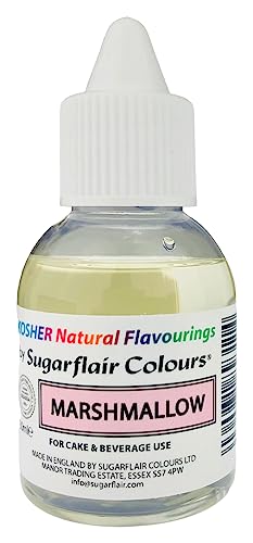 Sugarflair Natürliches Lebensmittelaroma Koscher Marshmallow, Intensives Aromatropfen für Kuchen, Cupcakes, Frostings, Getränken, Eis - 100% Natural Flavour - 30 ml von Sugarflair Colours