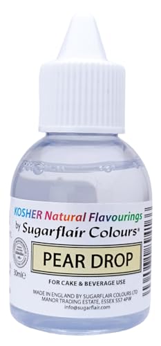 Sugarflair Natürliches Lebensmittelaroma Koscher Pear, Intensives Aromatropfen für Kuchen, Cupcakes, Frostings, Getränken, Eis - 100% Natural Flavour - 30 ml von Sugarflair Colours