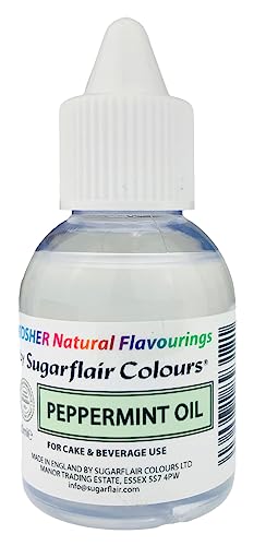 Sugarflair Natürliches Lebensmittelaroma Koscher Peppermint, Intensives Aromatropfen für Kuchen, Cupcakes, Frostings, Getränken, Eis - 100% Natural Flavour - 30 ml von Sugarflair Colours