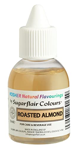 Sugarflair Natürliches Lebensmittelaroma Koscher Roasted Almond, Intensives Aromatropfen für Kuchen, Cupcakes, Frostings, Getränken, Eis - 100% Natural Flavour - 30 ml von Sugarflair Colours