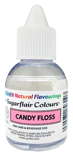 Sugarflair Natürliches Lebensmittelaroma Koscher Candy Floss, Food Flavour Drops Rein natürliches Aroma, Intensives Aromatropfen, 100% Natural Flavour - 30 ml von Sugarflair Colours