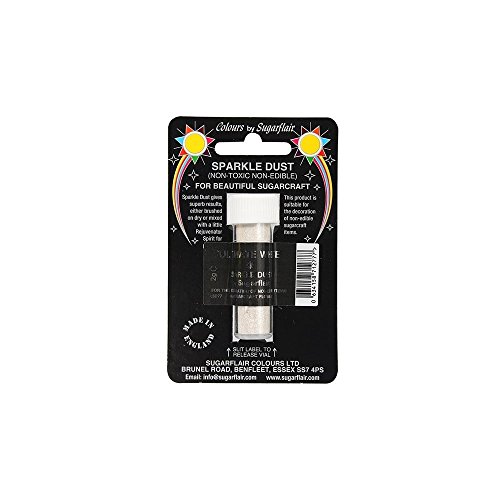 Sugarflair Nicht essbarer Glitzerstaub, Ultimate White, 2 g von Sugarflair Colours