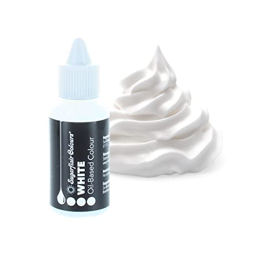 Sugarflair Pastell Mixer Lebensmittelfarbe auf Ölbasis White - Lebensmittel Farbe für Schokolade, Buttercreme, Zuckerpaste und alle fettlöslichen Lebensmittelzutaten - 30 ml von Sugarflair Colours