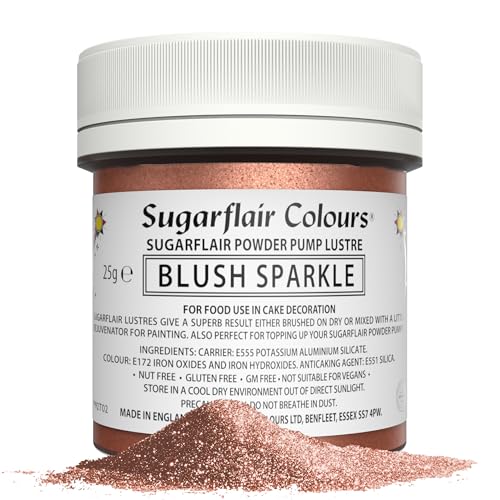 Sugarflair Pump Refill Blush Sparkle - Nachfüllpackung für Pumpspray Lebensmittelfarbe - 25g von Sugarflair Colours