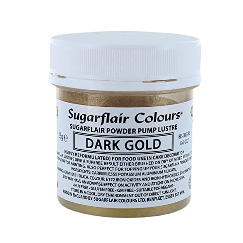 Sugarflair Pump Refill Dark Gold - Nachfüllpackung für Pumpspray Lebensmittelfarbe - 25g von Sugarflair Colours