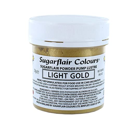 Sugarflair Pump Refill Light Gold - Nachfüllpackung für Pumpspray Lebensmittelfarbe - 25g von Sugarflair Colours