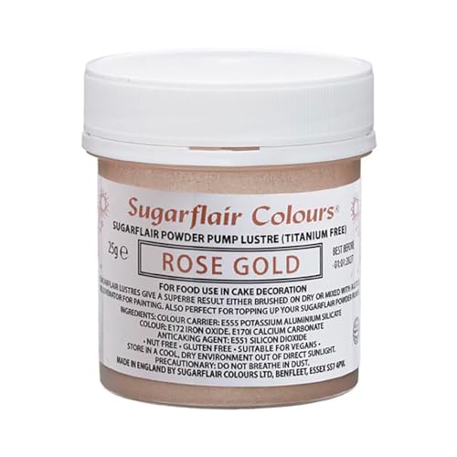 Sugarflair Pump Refill Rose Gold - Nachfüllpackung für Pumpspray Lebensmittelfarbe - 25g von Sugarflair Colours