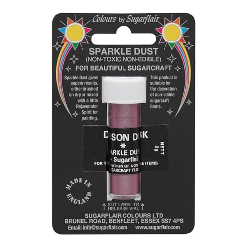 Sugarflair Sparkle Dust Damson Dusk - Nicht Essbarer Glitterstaub für Kuchen Dekorationen, Cake Glitter, Non-Edible, Non-Toxic - 2g von Sugarflair Colours