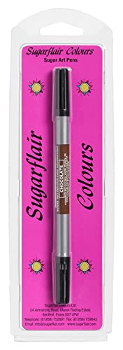 Sugarflair Sugar Art Pen Lebensmittelfarbe Stifte Chocolate - Essbare Lebensmittel Stift, DIY Food Pen für Cakes, Dekorieren von Fondant, Marzipan und Royal Icing - 1 Stück von Sugarflair Colours