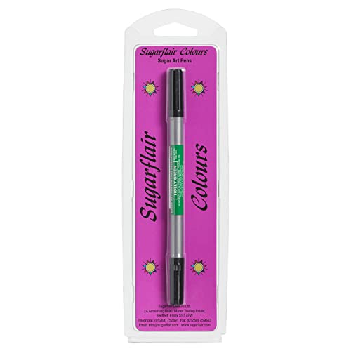 Sugarflair Sugar Art Pen Lebensmittelfarbe Stifte Holly Green - Essbare Lebensmittel Stift, DIY Food Pen für Cakes, Dekorieren von Fondant, Marzipan und Royal Icing - 1 Stück von Sugarflair Colours