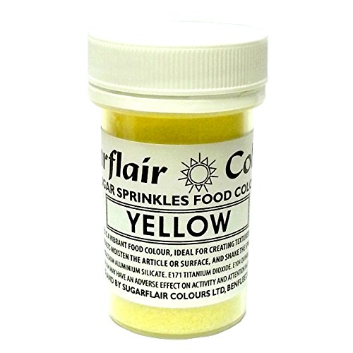 YELLOW - Sugarflair Edible Sugar Sprinkles Food Colour Colouring Cake Decorating von Sugarflair Colours