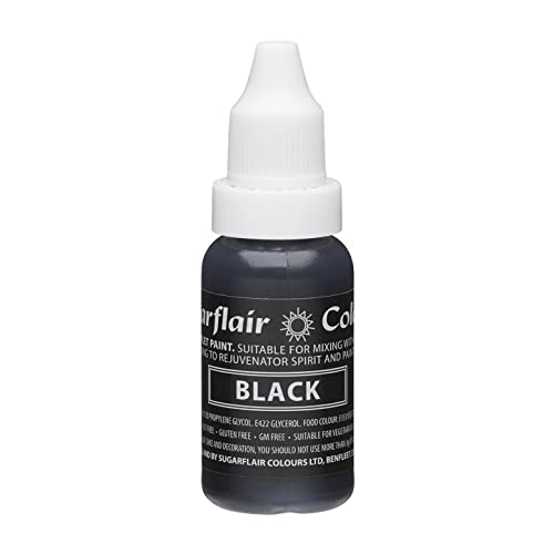 SugarFlair essbare lebensmittel Farbe konzentriert Flüssigkeitströpfchen 14ml HERALDIC BLACK von Sugarflair Colours