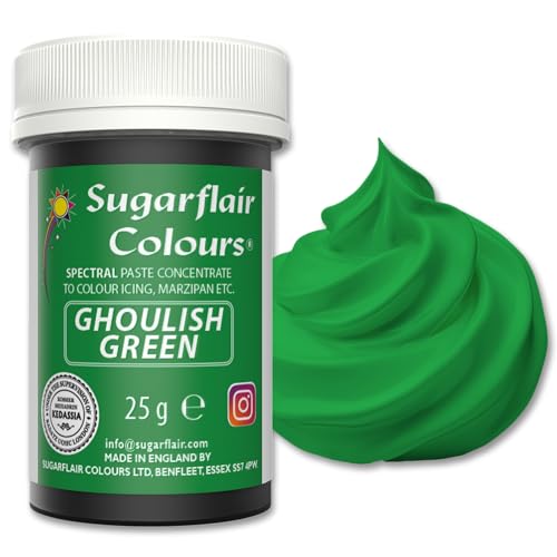 Sugarflair Lebensmittelfarbe Pasta GruselGreen, Pasta Lebensmittel Farbe für Fondant und Marzipan, Spectral Concentrated Paste Colours - 25g von Sugarflair Colours