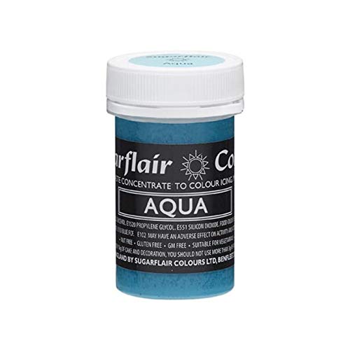 Sugarflair AQUA blau Pastell Paste Gel essbare konzentrierte Nahrung Sahnehäubchen Färbung von Sugarflair Colours