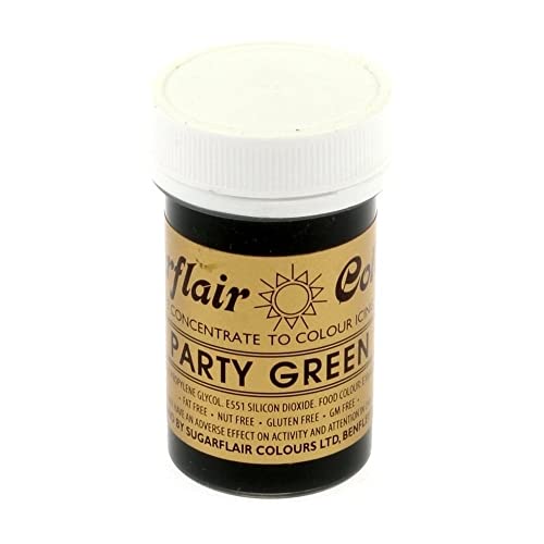 Sugarflair Essbare Fondant Paste Farbe 25g -Party Green Grun von Sugarflair