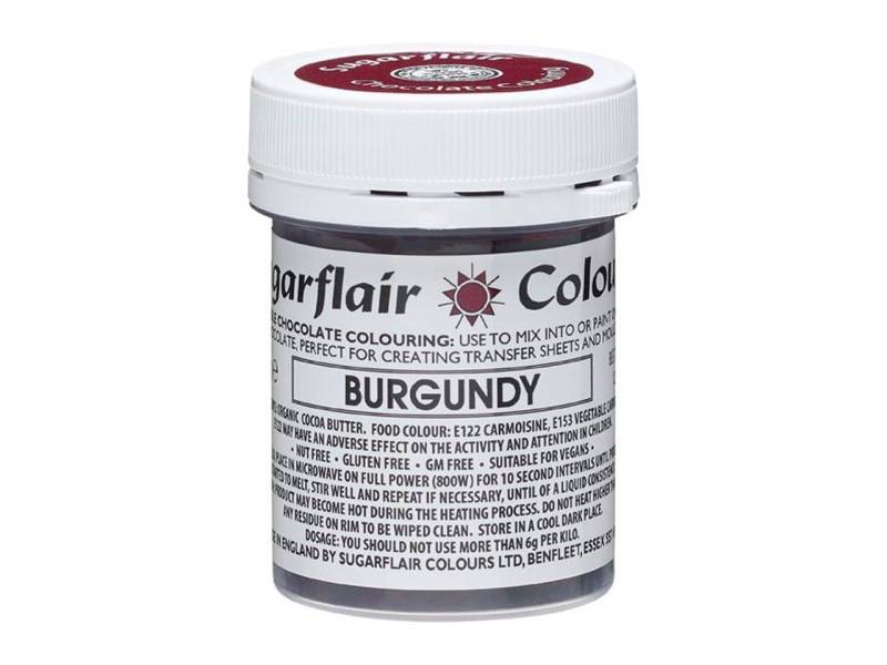 Sugarflair Schokoladenfarbe Burgundy 35g von Sugarflair