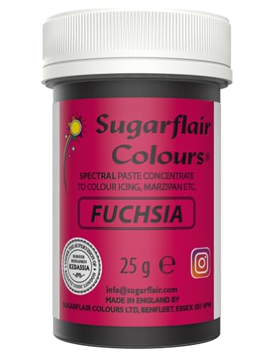 Sugarflair Lebensmittelfarbe Pasta Fuchsie, Pasta Lebensmittel Farbe für Fondant und Marzipan, Spectral Concentrated Paste Colours - 25g von Sugarflair Colours