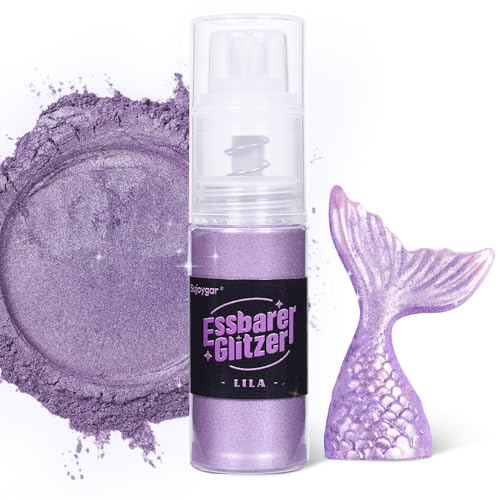 Essbarer Glitzer - 10g Lila Glitzer für Getränke Essbares Glitzerpulver, Lebensmittelfarbe Pulver Goldpulver, Metallisch Glitzerpuder Glitzerspray für Cocktails, Schokolade, Kuchen, Fondant von Sujoygar