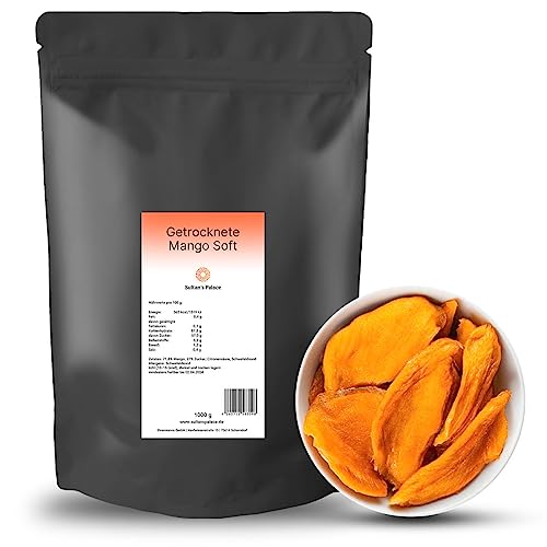 Sultan’s Palace Getrocknete Mango Soft – 200 g – Beste Premium Qualität – Extra Süß und Soft – Der Leckere Exotik Snack – Müsli Früchte und für Smoothies und Bowls (Glutenfrei, Laktosefrei, Vegan) von Sultan's Palace