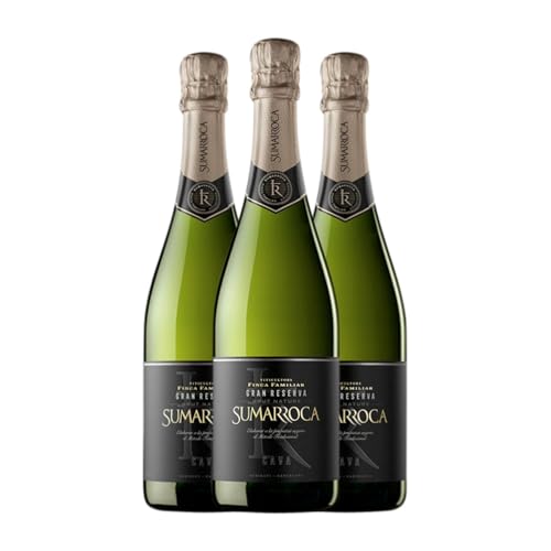 Sumarroca Brut Natur Cava Große Reserve 75 cl Weißer Sekt (Karton mit 3 Flaschen von 75 cl) von Sumarroca