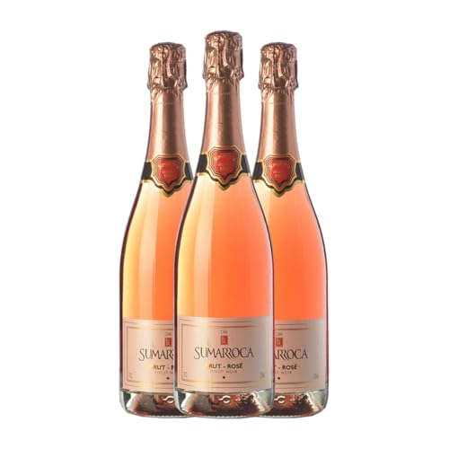 Sumarroca Rosé Spätburgunder Brut Cava 75 cl Rosé Sekt (Karton mit 3 Flaschen von 75 cl) von Sumarroca