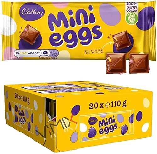 Cadbury Mini-Ei-Schokoladenriegel, 110 g, 3 Stück, mit einem kostenlosen Oster-Armband – perfekt für Osterjagen, Leckereien oder Ostern 2022 Schokoladengeschenk von Summer Vibes