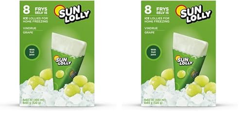 Sun Lolly Wassereis Weintraube (8 x 60ml) (Packung mit 2) von Sun Lolly