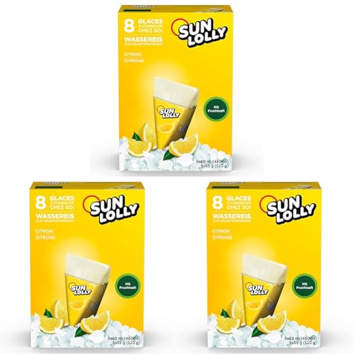 Sun Lolly Wassereis Zitrone (8 x 60ml) (Packung mit 3) von Sun Lolly