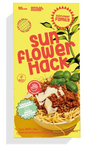 sunflowerFamily sunflowerHACK SonnenblumenHACK PUR (76g) Veganes Hack aus 100% Sonnenblumenkernen, Fleischalternative Fleischersatz Sojaalternative – Vegetarisch, Vegan, Glutenfrei, Proteinreich, Bio von Sunflower Family