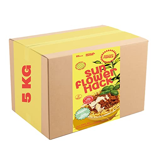 sunflowerFamily sunflowerHACK SonnenblumenHACK, 5 kg Gastropackung - Veganes Hack aus 100% Sonnenblumenprotein, Fleischersatz Sojaalternative – Vegetarisch, Vegan, Glutenfrei, Proteinreich, Bio von SunflowerFamily