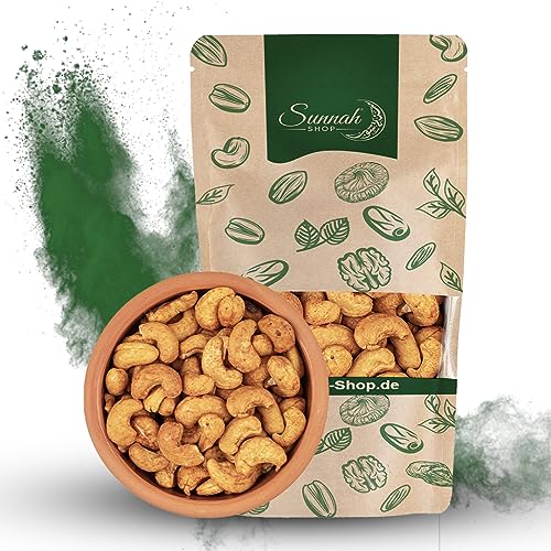 Sunnah Shop® Cashewkerne Pikant 500g | cashewkerne geröstet und gesalzen mit Chili | Ideal als Snacks für zwischendurch, als studentenfutter, oder als würzige Zutat in zahlreichen Gerichten. von Sunnah Shop