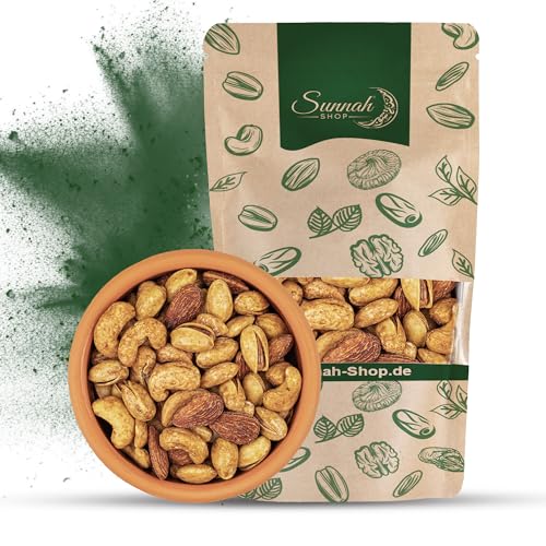 Sunnah Shop® Deluxe Käse Nussmischung gesalzen | Geröstete Cashewkerne Mandeln und Pistazien | nüsse gesalzen mit Käse Aroma | Vegan Protein (500g) von Sunnah Shop