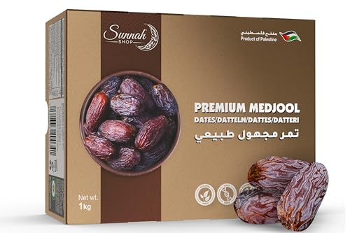 Sunnah Shop® Jumbo Premium Medjool Datteln aus Palästina - Honigsüße Königsdatteln aus frischer Ernte - Einzigartiger Karamell-Geschmack - 100% Natürlich - OHNE Zusatzstoffe - Vegan (1 kg (1er Pack)) von Sunnah Shop