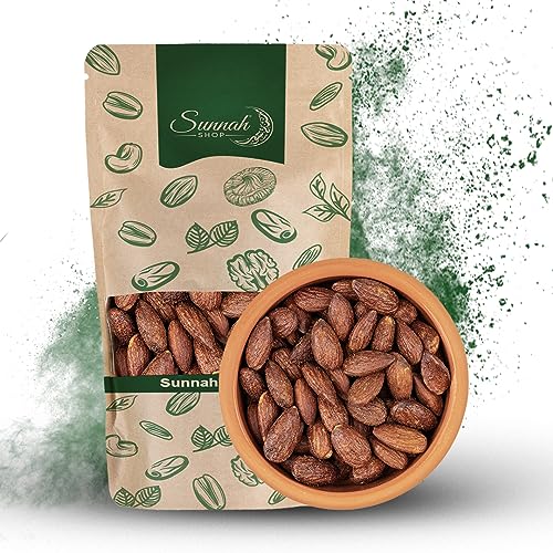 Sunnah Shop® Rauchmandeln 5KG BBQ geröstet & Geräuchert & gesalzen | Knackige Mandeln mit herzhaftem Raucharoma | vegan protein | Rauchmandeln geröstet gesalzene Mandel von Sunnah Shop