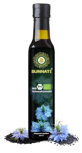 Sunnati® Bio Schwarzkümmelöl Ungefiltert kaltgepresst 100% rein 500ml von Sunnati