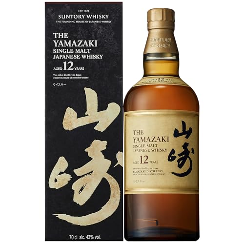 Suntory Yamazaki 12 Jahre Whisky - Single Malt Japanischer Whisky - mit Geschenkverpackung - Harmonischer und fein ausgewogener Geschmack - 43 % Vol - 700 ml von Suntory