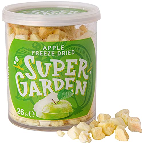 Super Garden Gefriergetrocknete Apfelstückchen | Gefriergetrocknete Früchte - Geschmackvolle, Nahrhafte Gefriergetrocknete Äpfel | Getrocknete früchte - Ohne Zucker | 26g von Supergarden