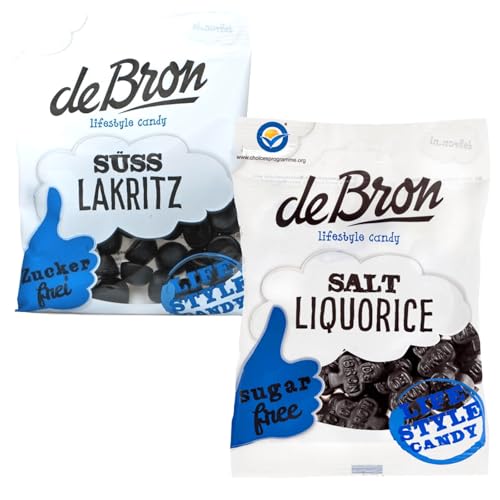 De Bron Lakritz Zuckerfrei im Set 2x 100g Süße und salzige Lakritz, liquorice von SuzanjaS