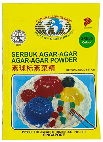 Agar Agar Puder/Tepung – grüne Farbe, schwäche Globe, 7 g von Swallow Globe